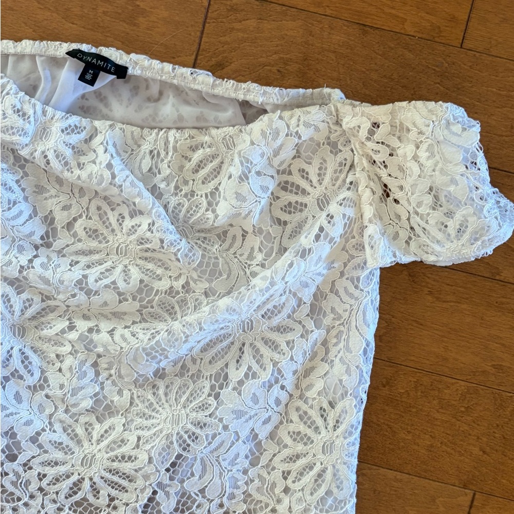Dynamite Ivory Lace Top